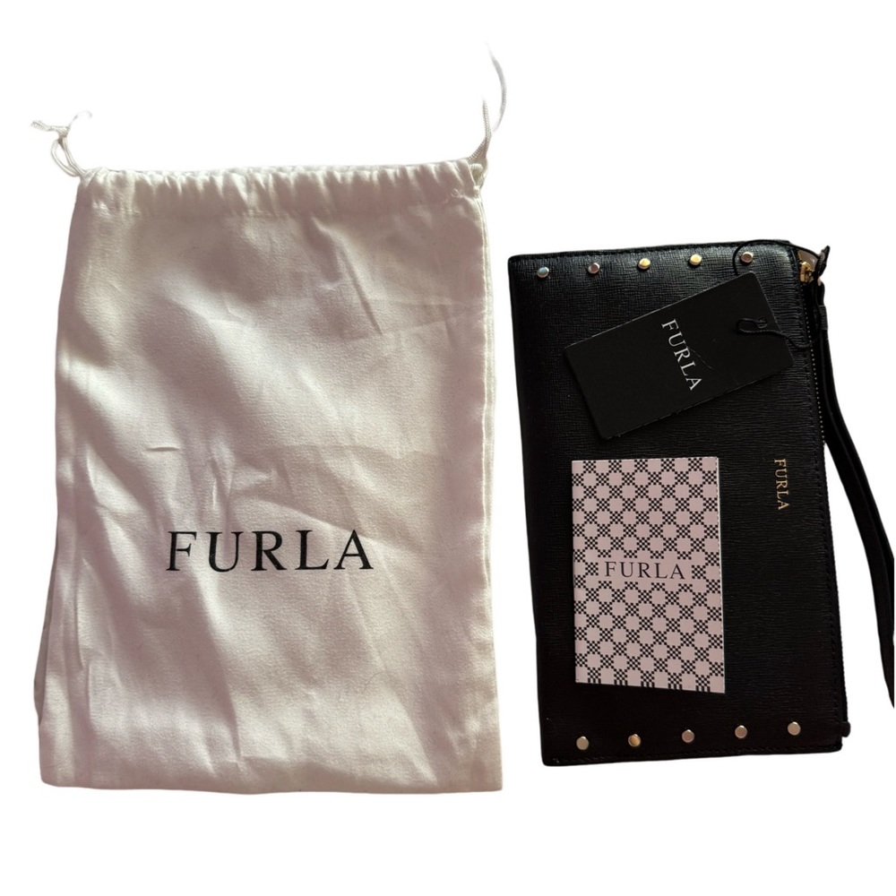 FURLA Black Wristlet Wallet NWT